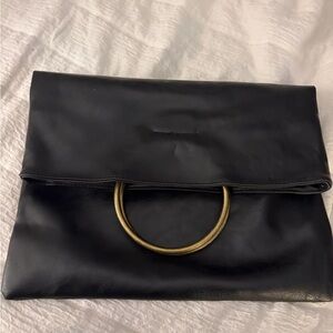 Elegant Black Clutch with Gold Accents